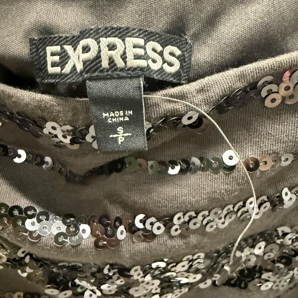 Express Black Sequin Mini Skirt - Picture 5 of 6